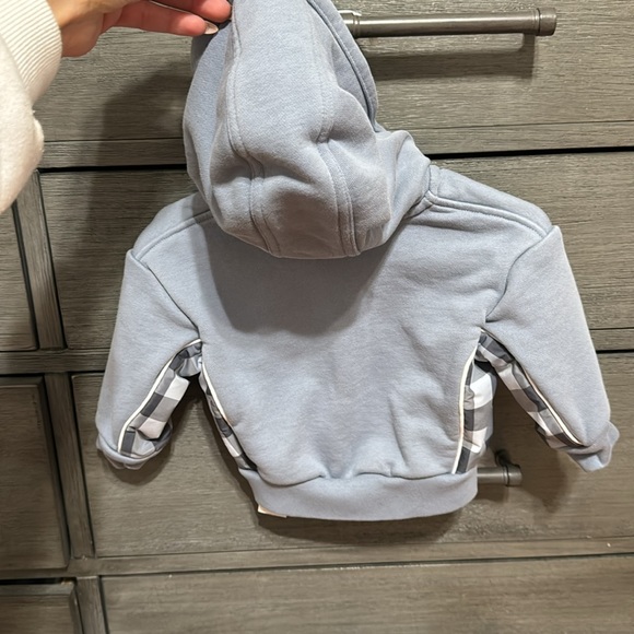 BURBERRY - BABY SIZE 6M BLUE ZIP GRAHAM HOODIE - Picture 5 of 5